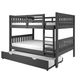 Donco Kids Mission Dark Grey Full/Full Bunk Bed with Trundle Bed-0