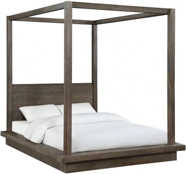 Modus Furniture Melbourne Dark Pine King Canopy Bed-0