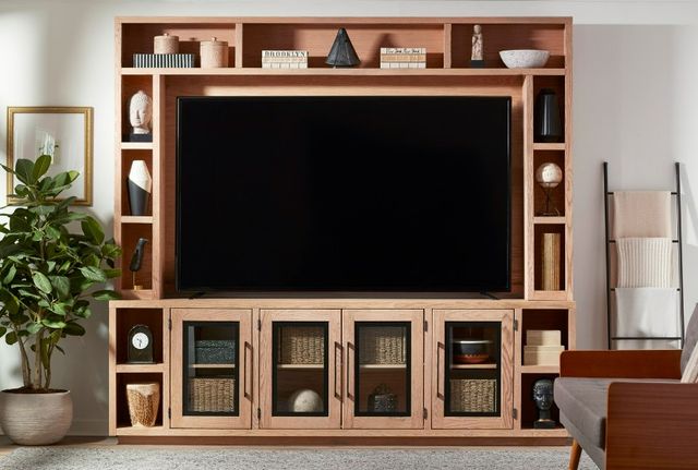 aspenhome® Paige Cashew 97" Console and Hutch-1