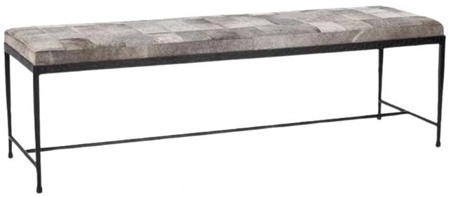 Classic Home Achen Hide Sparrow Gray Bench-0