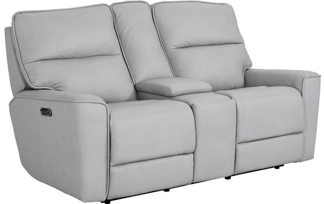 Bassett® Furniture Club Level Kenneth Mist Power Reclining Loveseat with Console-0