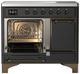 Ilve® Majestic III 40" Graphite Matte Pro Style Induction Range with Solid Door and Burnished Trim-3