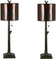 Crestview Collection Rowan Oak 2-Piece Brown Table Lamp Set-0
