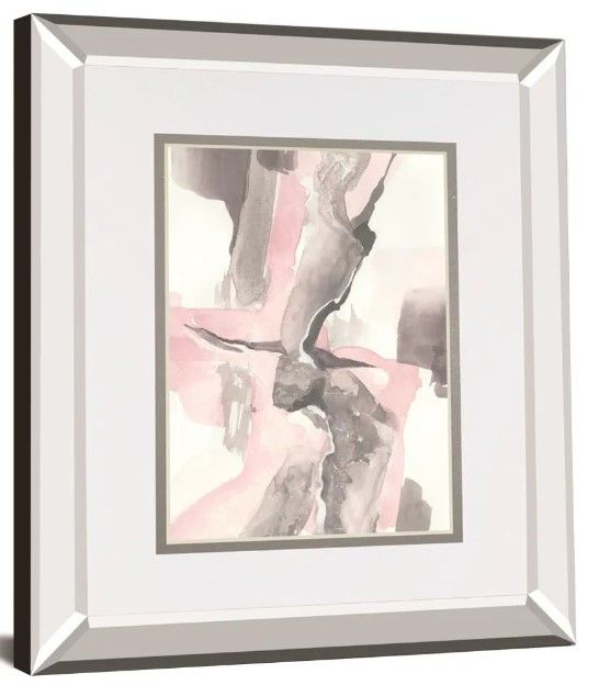 Classy Art Blushing Grey I By Chris Paschke Mirror Framed Wall Art-0