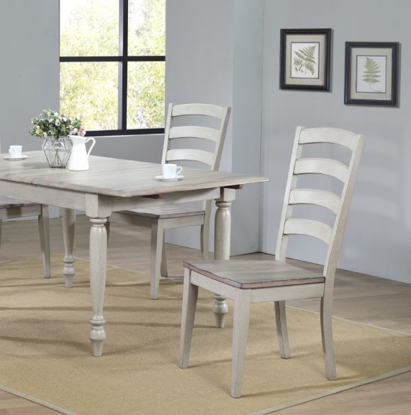 Winners Only® Ridgewood Gray/Oat Arched Ladder Back Dining Side Chair-1
