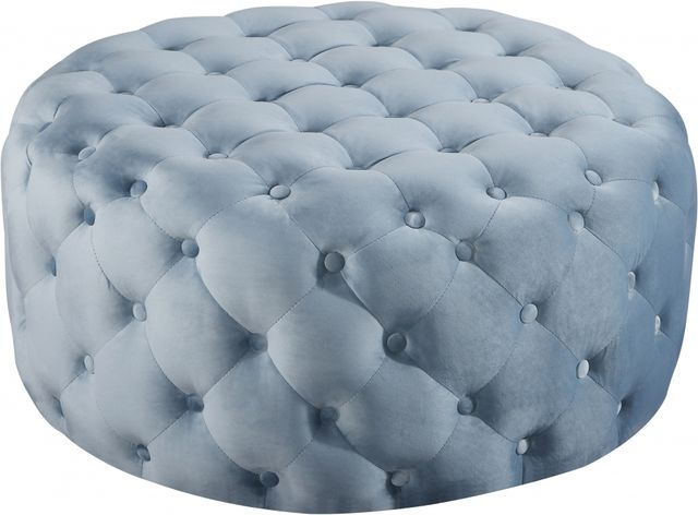 Meridian Furniture Addison Sky Blue Velvet Ottoman-0