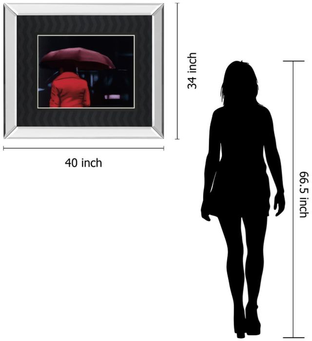 Classy Living Visa, X Lady in Red Mirror Framed Wall Art-2