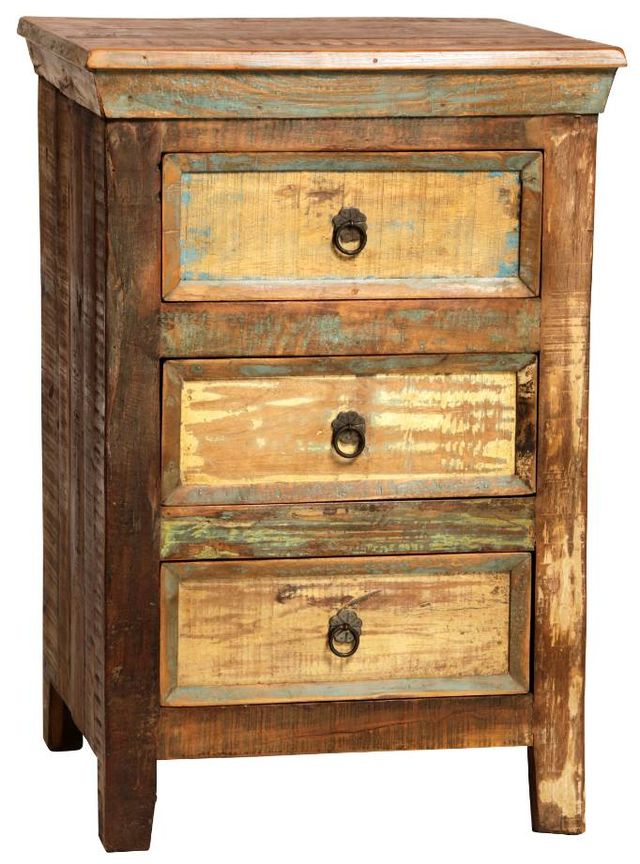 Dovetail Furniture Nantucket Antique Wood Sealed Nightstand-0