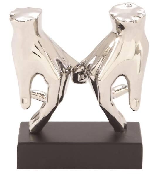Deco Marche Black/Silver Hands Sculpture-0