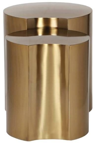 Meridian Furniture Dimple 2-Piece Gold 18" Modular Nesting End Table Set-1