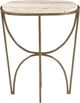 Furniture Classics Beale Natural Marble Top End Table with Gold Base-1