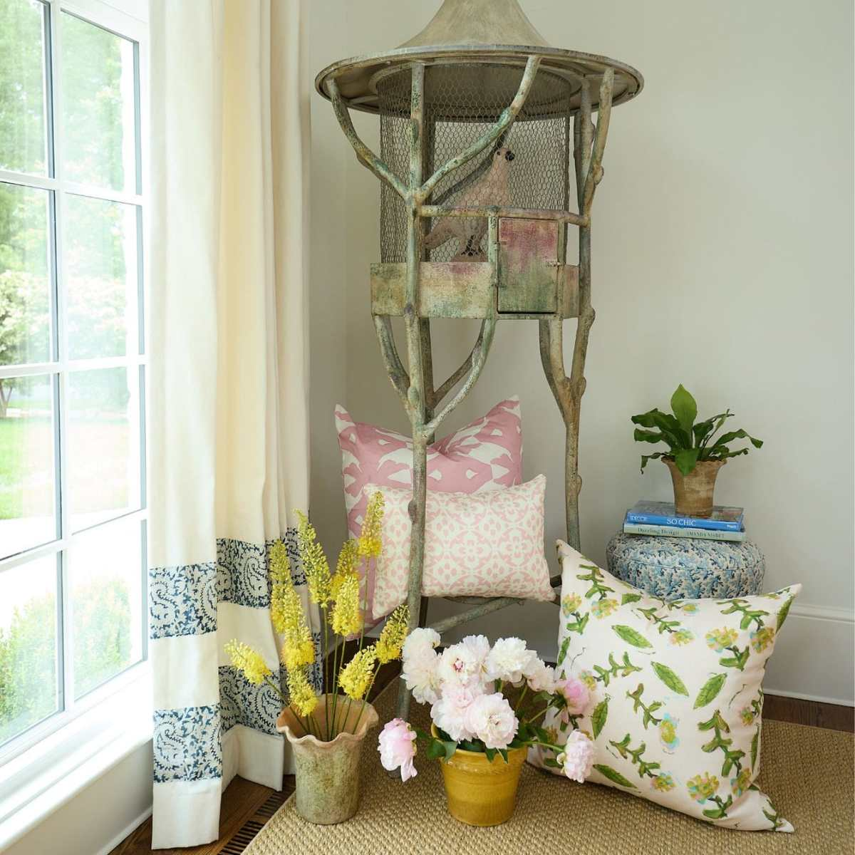 Laura Park Designs English Garden Porto Tiles Pillow - Thumbnail 4