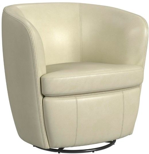 Elements International Vito Pebble Cream Swivel Chair | Fischer ...