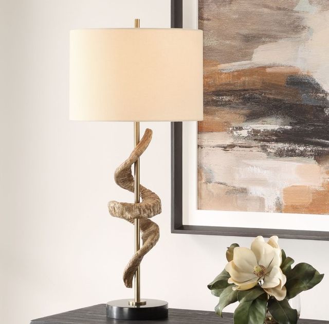 Uttermost® Rams Antique Brass/Black Horn Table Lamp-1