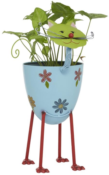 Deco Marche Blue Cat Planter-1