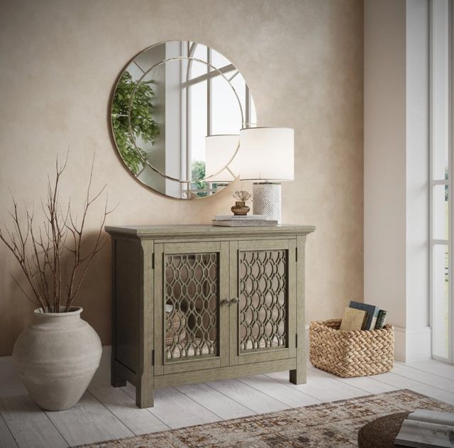 Jofran Inc. Isabella Champagne 38" Mirrored Accent Cabinet-1