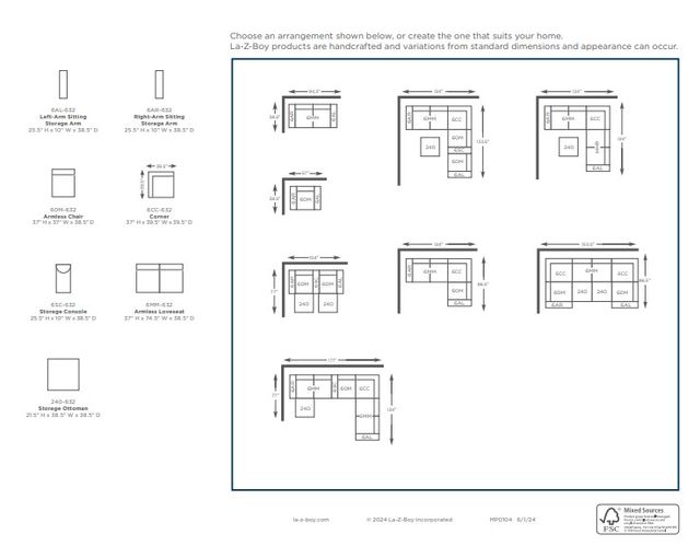 La-Z-Boy® Tahoe Ecru Sectional with Custom Layout Options-1