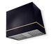 La Cornue Cornufé Loge 36" Gloss Black Wall Mounted Range Hood with Polished Brass Trim-0