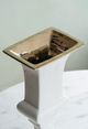 A & B Home Elliette Gold/White Pedestal Vase-4