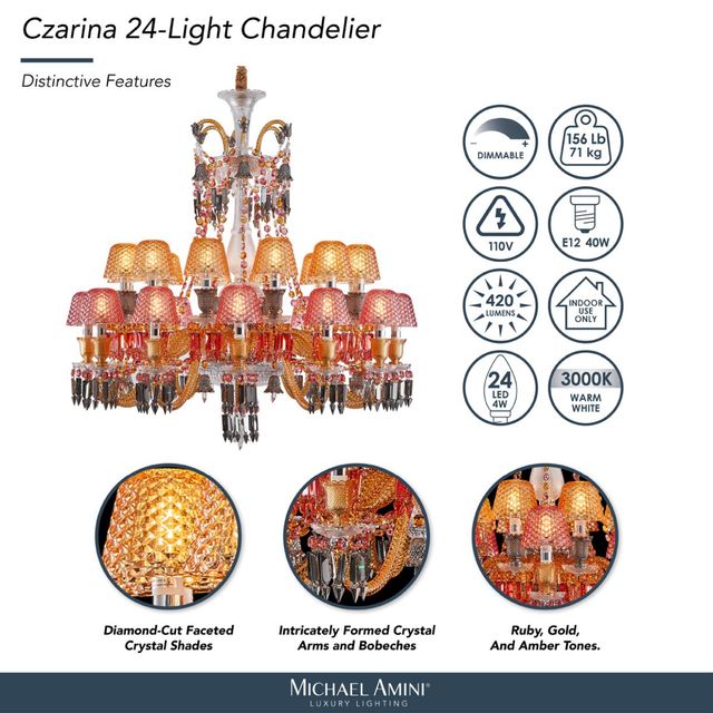 Michael Amini® Czarina Chrome 24-Light Chandelier-3