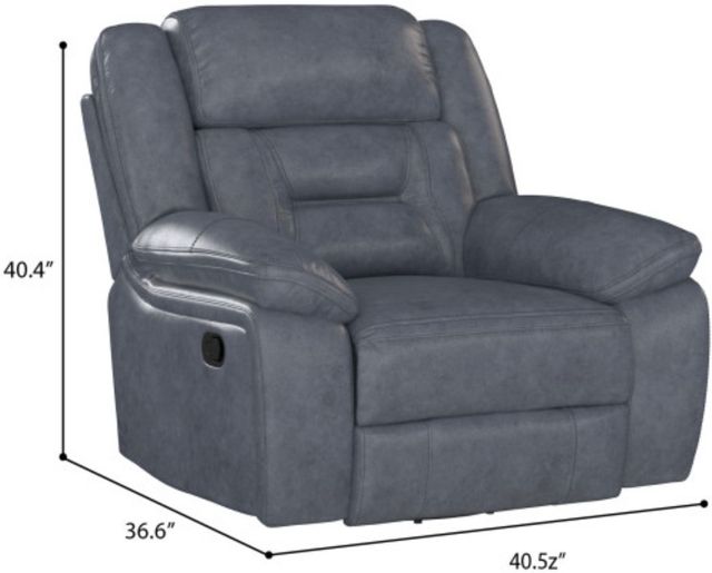 Emerald Home Declan Blue Manual Swivel Glider Recliner-2