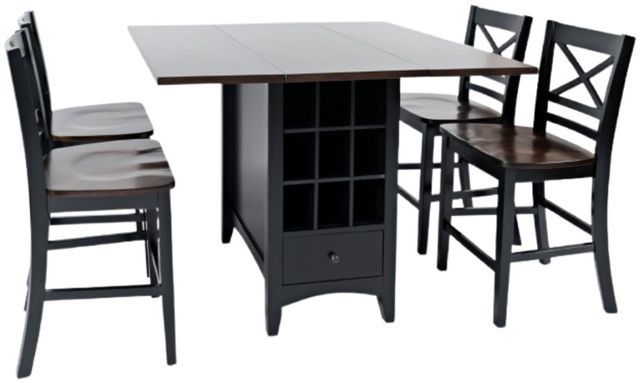 Jofran Inc. Asbury Park 5-Piece AP Black/Autumn Brown Dining Set-0