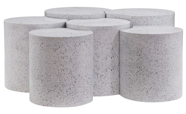 Meridian Furniture Dimple 6-Piece White Modular Nesting Coffee Table Set-1