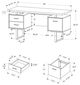 Monarch Specialties Inc. 48"L Grey Reclaimed Wood with Black Metal Computer Desk-3