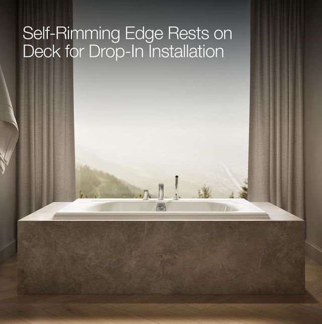 KOHLER® Memoirs® Biscuit 66" X 42" Drop-In Whirlpool Bath-3
