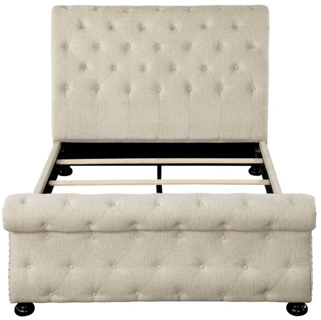 Homelegance® Crofton Beige Upholstered Queen Sleigh Bed-1