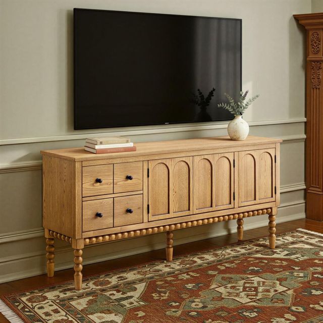 Martin Svensson Turned Wood Prairie Oak TV Stand-1