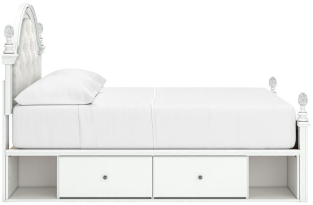 Signature Design by Ashley® Maylilly White Youth Full Upholstered Storage Panel Bed-3