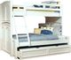 American Woodcrafters 6510 Cottage Traditions Clean White Cottage Twin/Ful Bunkbed with Trundle-0