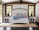 International Furniture Direct Pueblo White Queen Panel Bed-1