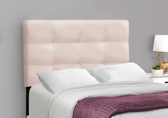 Monarch Specialties Inc. Pink Twin Upholstered Panel Youth Bed-2