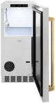 ZLINE Autograph Edition 15" Stainless Steel Touchstone Clear Cube Ice Maker with Polished Gold Handle-2