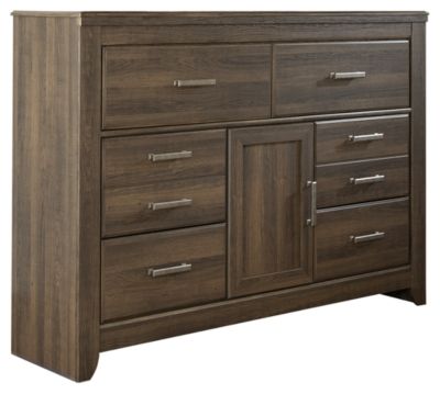 Signature Design by Ashley® Juararo 5-Piece Dark Brown California King Panel Bed Set-2