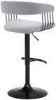 Armen Living Calista Black/Light Gray Adjustable Bar Stool-2