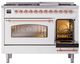 Ilve® Nostalgie II Series 48" White Pro Style Dual Fuel Range-3