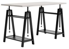Signature Design by Ashley® Bayflynn Black/White Adjustable Height Home Office Desk