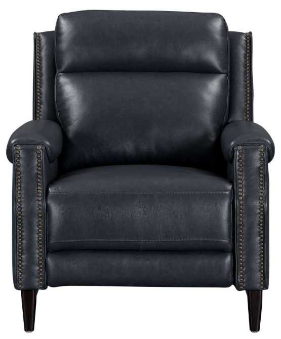 Liberty Furniture Rawling York Navy Leather Manual Pushback Recliner-2