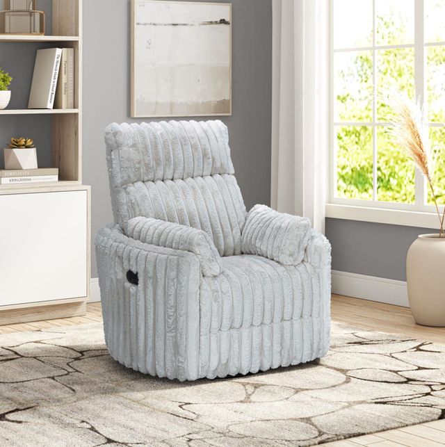 Albany Industries Avenida Mondo Silver Manual Swivel Recliner-1