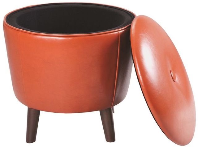 Olliix by Madison Park Orange Crosby Storage Ottoman-1