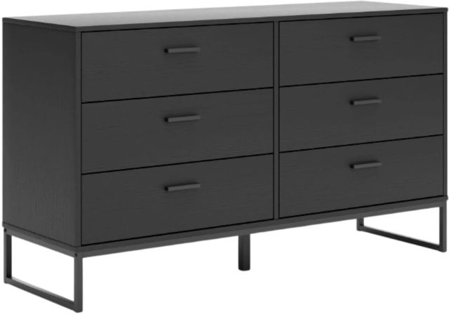 Socalle - Black - Six Drawer Dresser