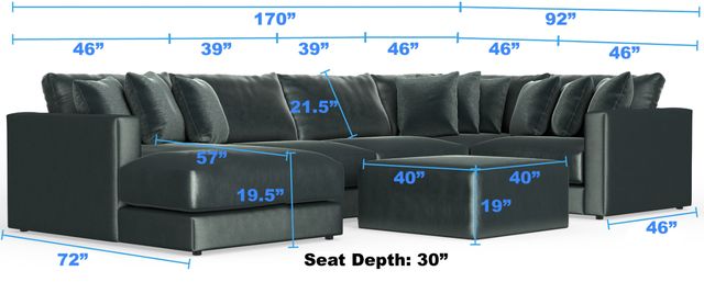 Jackson Furniture Remington 6-Piece Pine U-Shape Sectional and Chaise-2