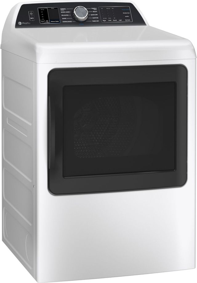 GE Profile™ 7.4 Cu. Ft. White Front Load Gas Dryer-2