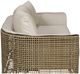 Vanguard® Furniture Bliss Honey Weave/Jet Ski Vanilla Outdoor Bench Seat Mid Sofa with Blanket-1