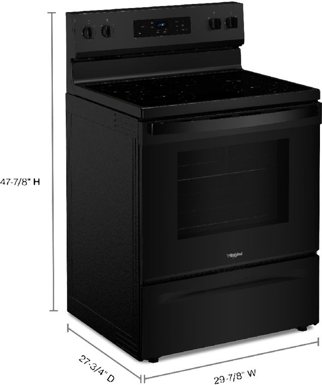 Whirlpool® 30" Black Freestanding Electric Range with Steam Clean-2