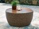 Signature Design by Ashley® Cardiff Beach Brown Aluminum/Wicker Outdoor Cocktail Table-3