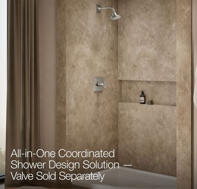 KOHLER® Pinstripe® Pure Rite-Temp® Vibrant Polished Nickel 2.5 GPM Shower Trim Kit with Cross Handle-4